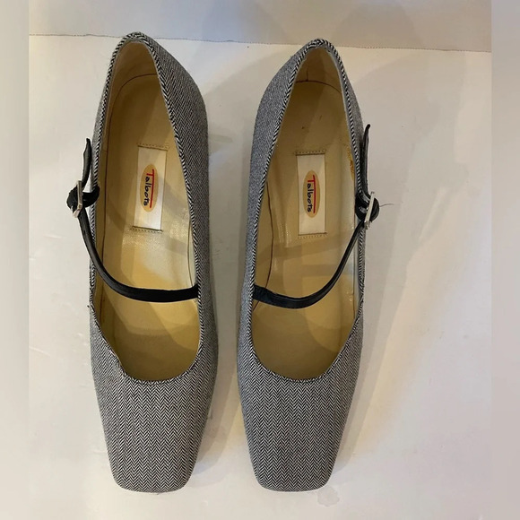 Talbots Leather Herringbone Pattern Heels Size 8 M - Picture 3 of 7